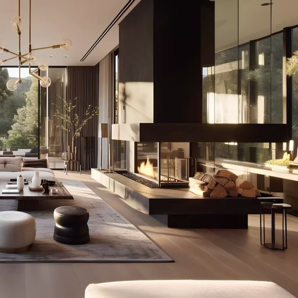 Fotorealistische 3D rendering van een modern villa ontwerp exterieur